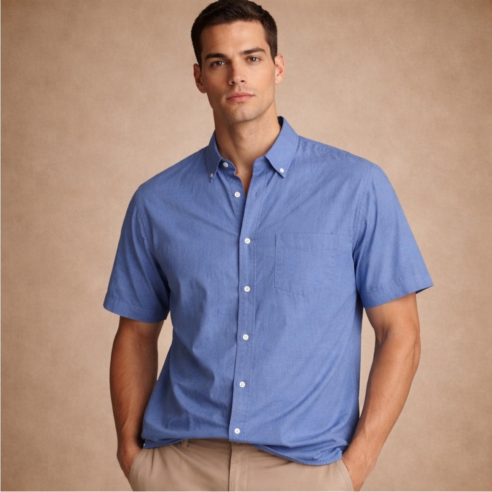 Express Short-Sleeve Button-Down Clean, Modern Essential (Men’s Xxl)